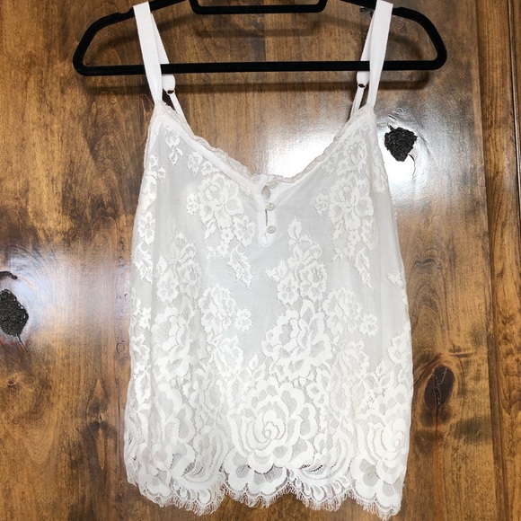 Abercrombie White Lace Spaghetti Strap 